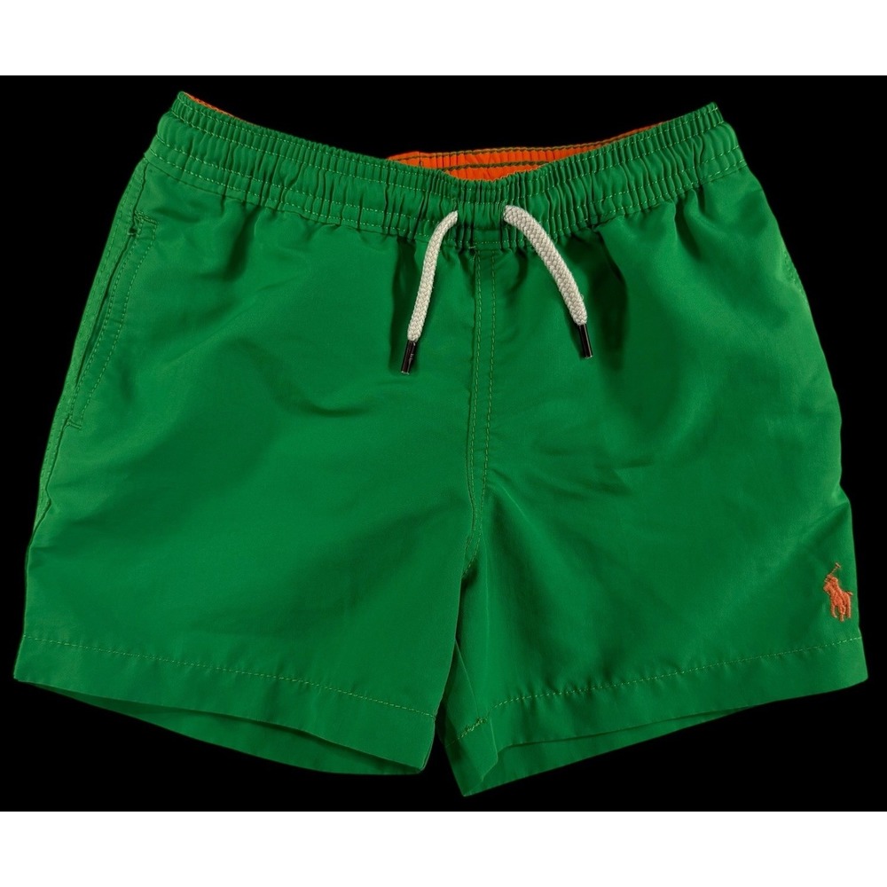 Polo Ralph Lauren Youth Boys Mesh Swim Trunks Bathing Shorts Pocket Green Size 5